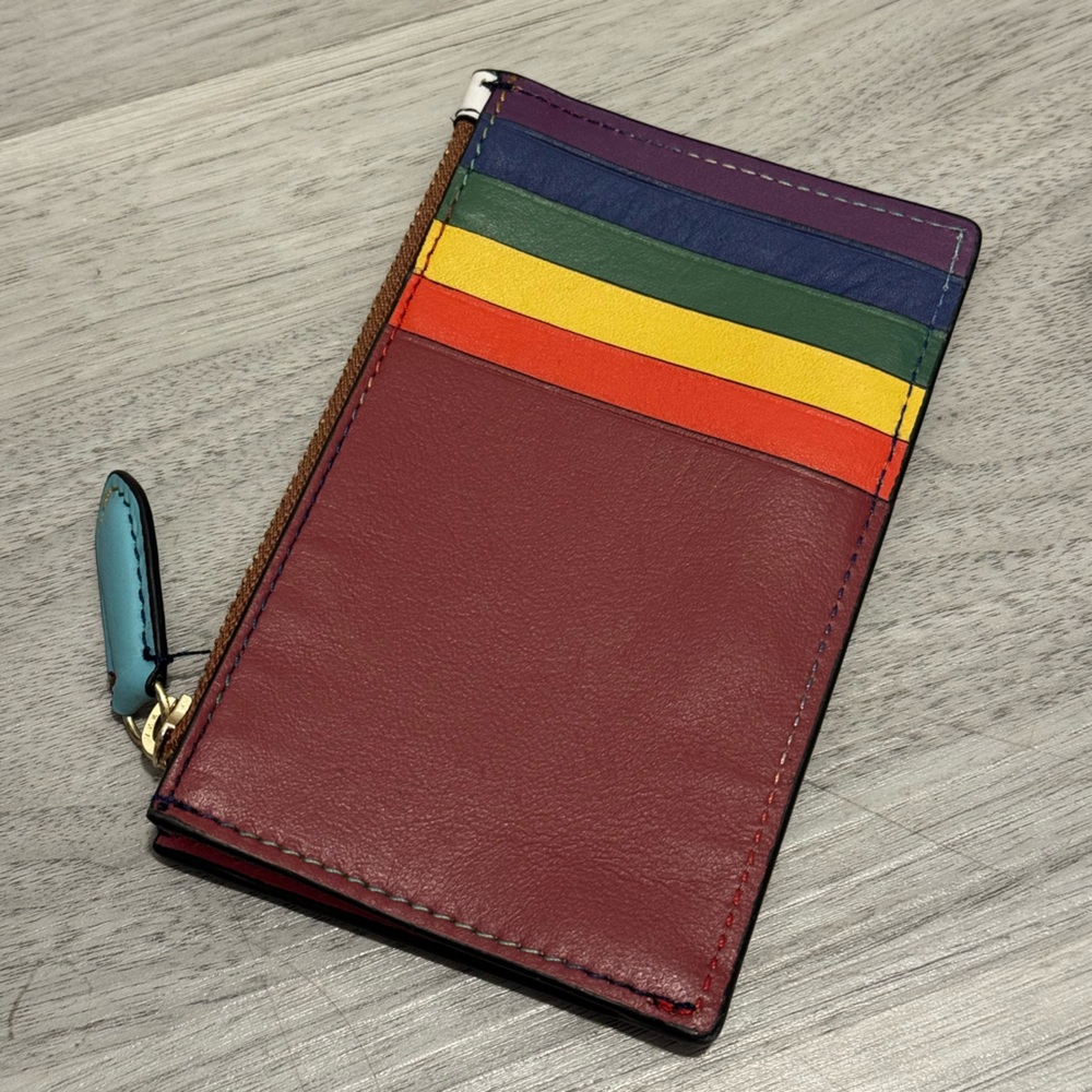 Jeff Wan Hampton Zip Card Case in Inclusive Rainbow Colorblock